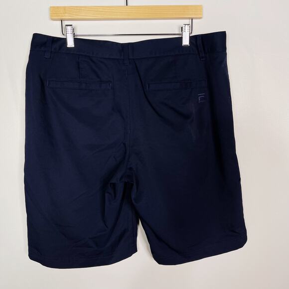 FILA Sport Mens 36 Navy Blue Golf Flat Front Chino Shorts Pockets Activewear - Picture 2 of 8